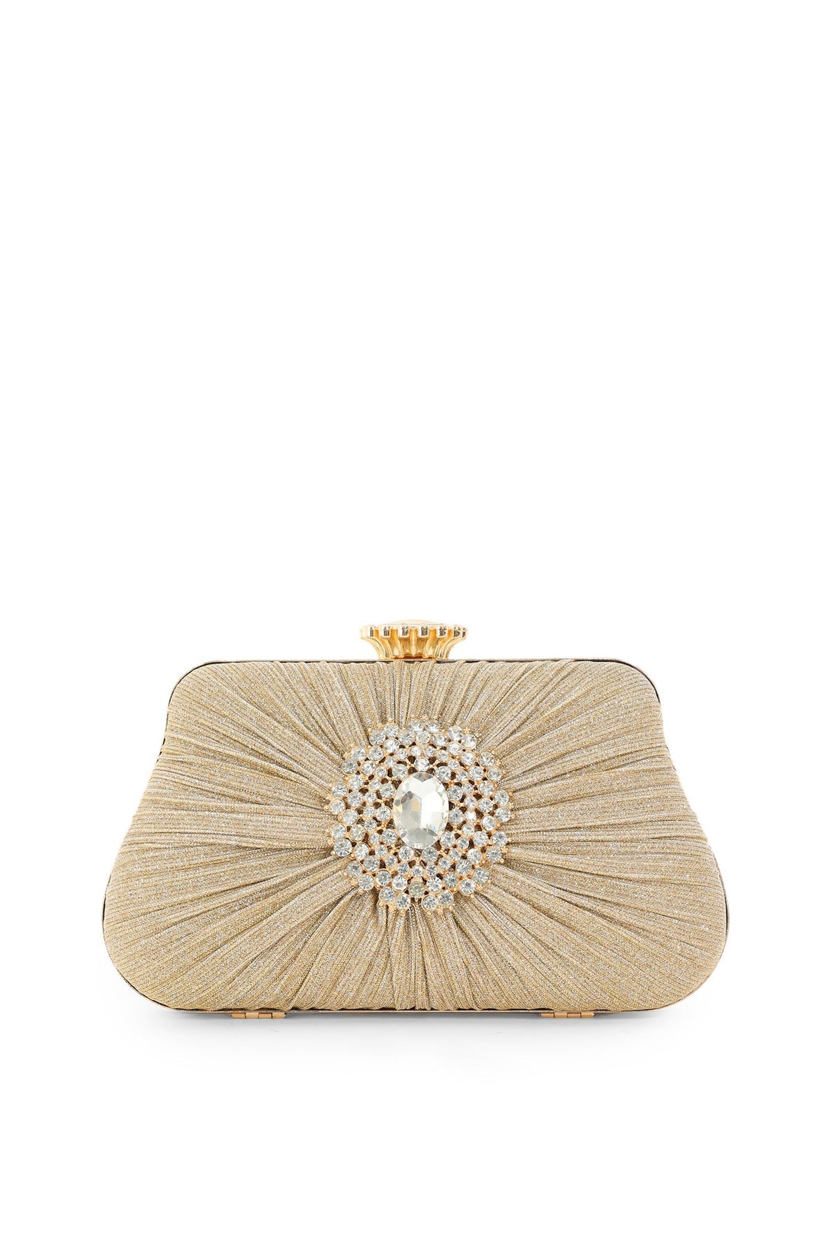 Fero Plise Kristal Clutch