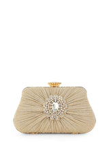 Fero Plise Kristal Clutch