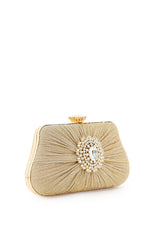 Fero Plise Kristal Clutch