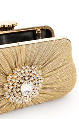 Fero Plise Kristal Clutch