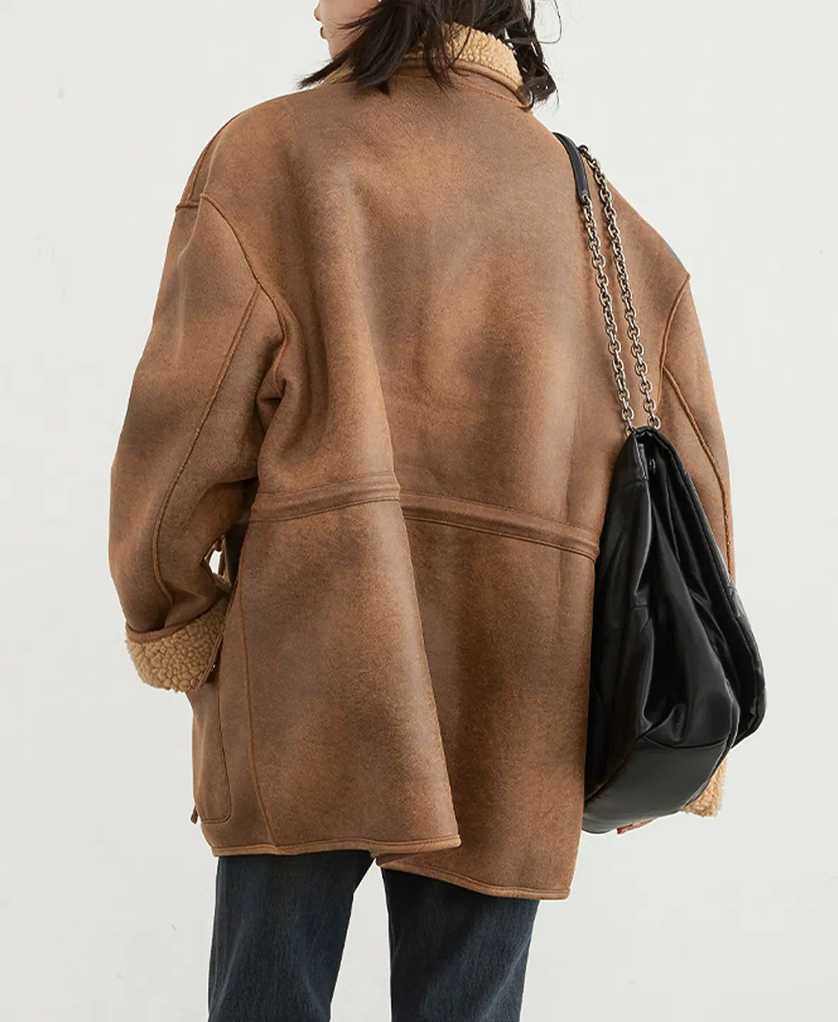 Çift Taraflı Shearling Parka