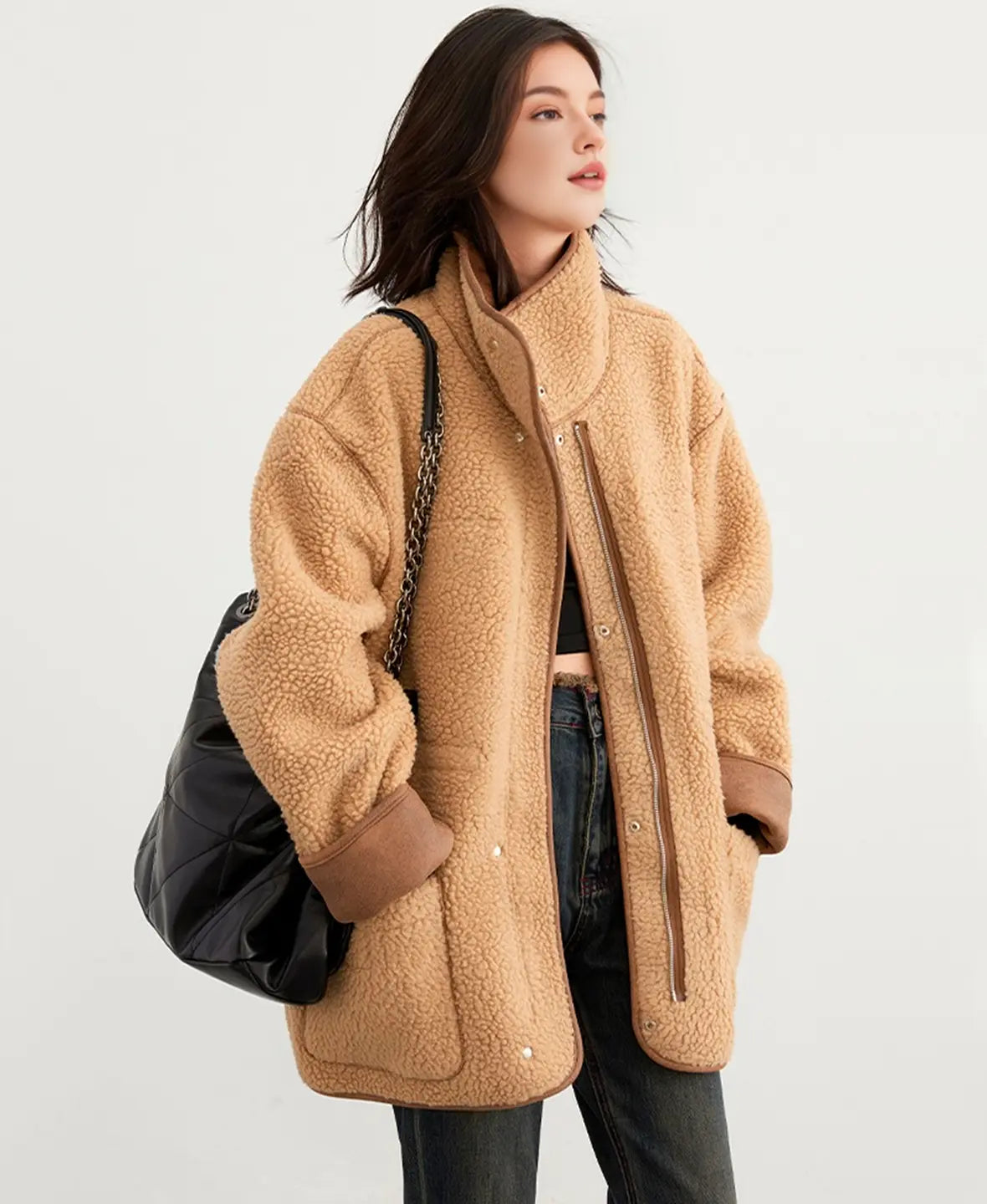 Çift Taraflı Shearling Parka