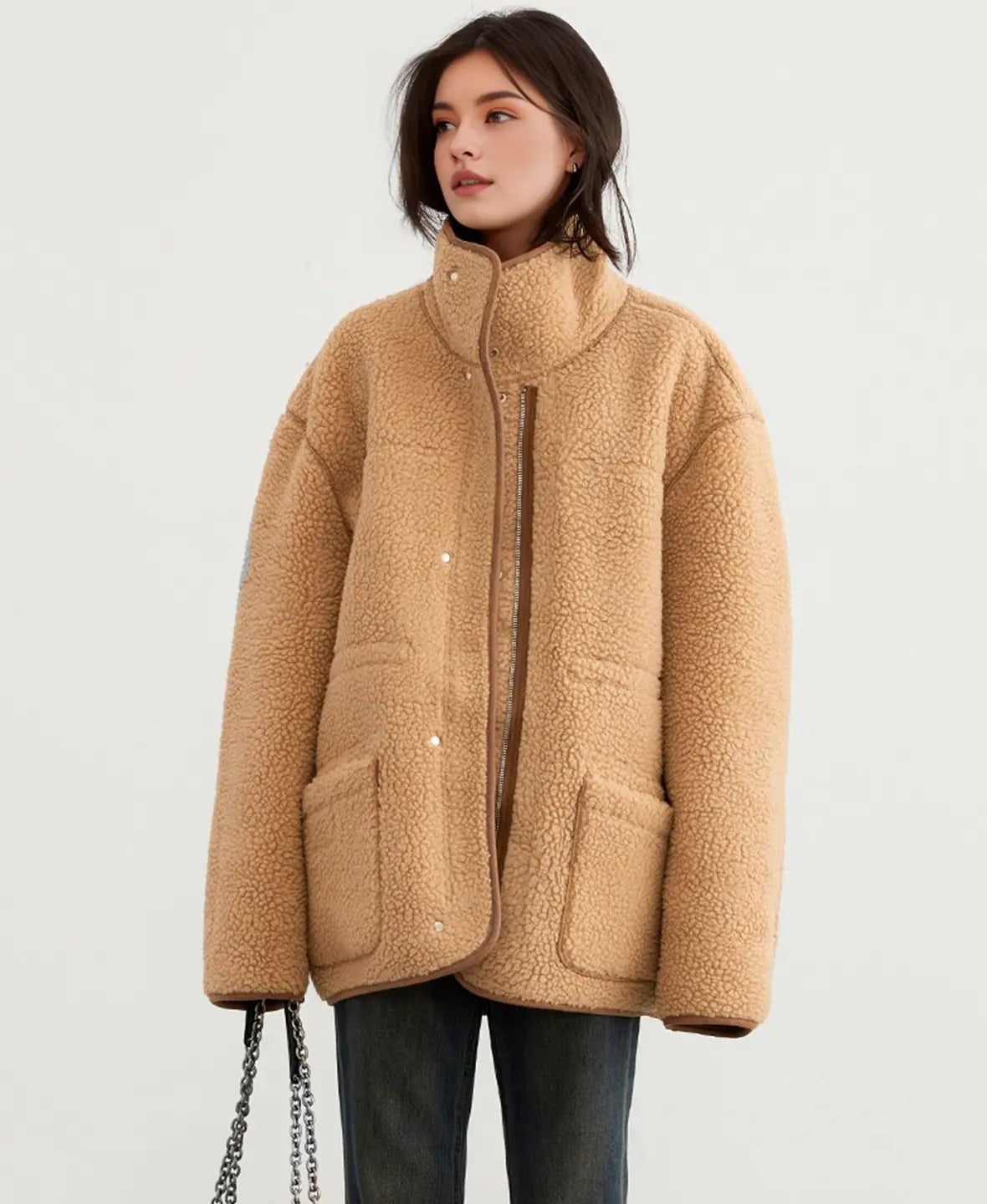 Çift Taraflı Shearling Parka