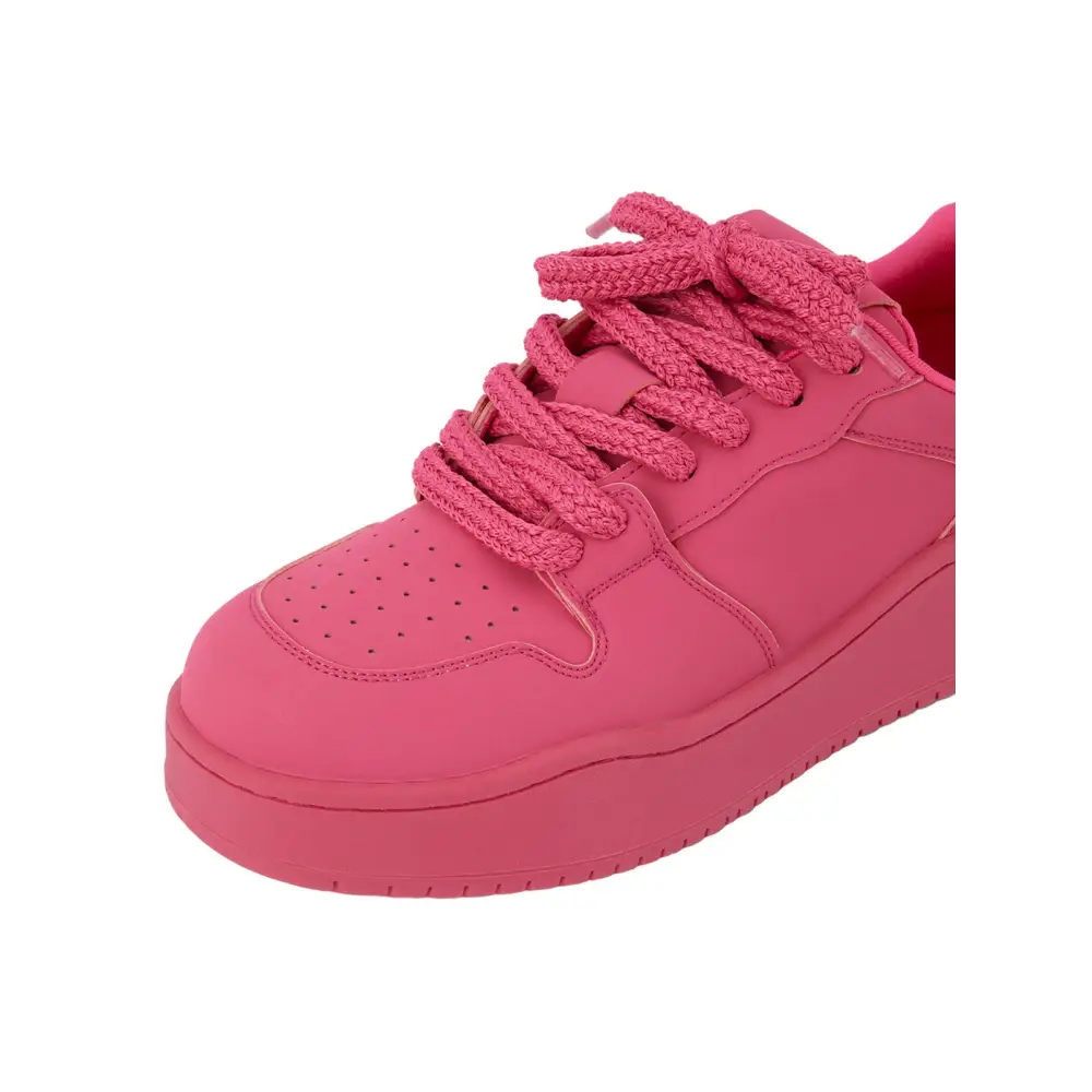 Bartolini hot pink dery erkek sneaker with perforated details and matching laces