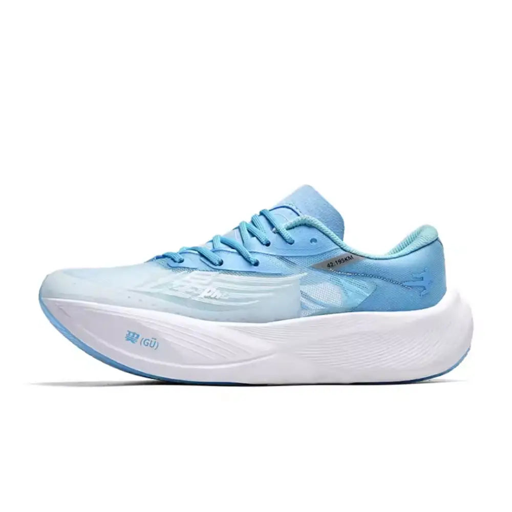 Bianezzi light blue and white melone unisex sneakers with curved sole design