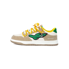 Bartolino unisex sneaker with cactus design in white, tan, yellow, and green colors